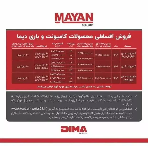 فروش اقساطی کشنده دیما