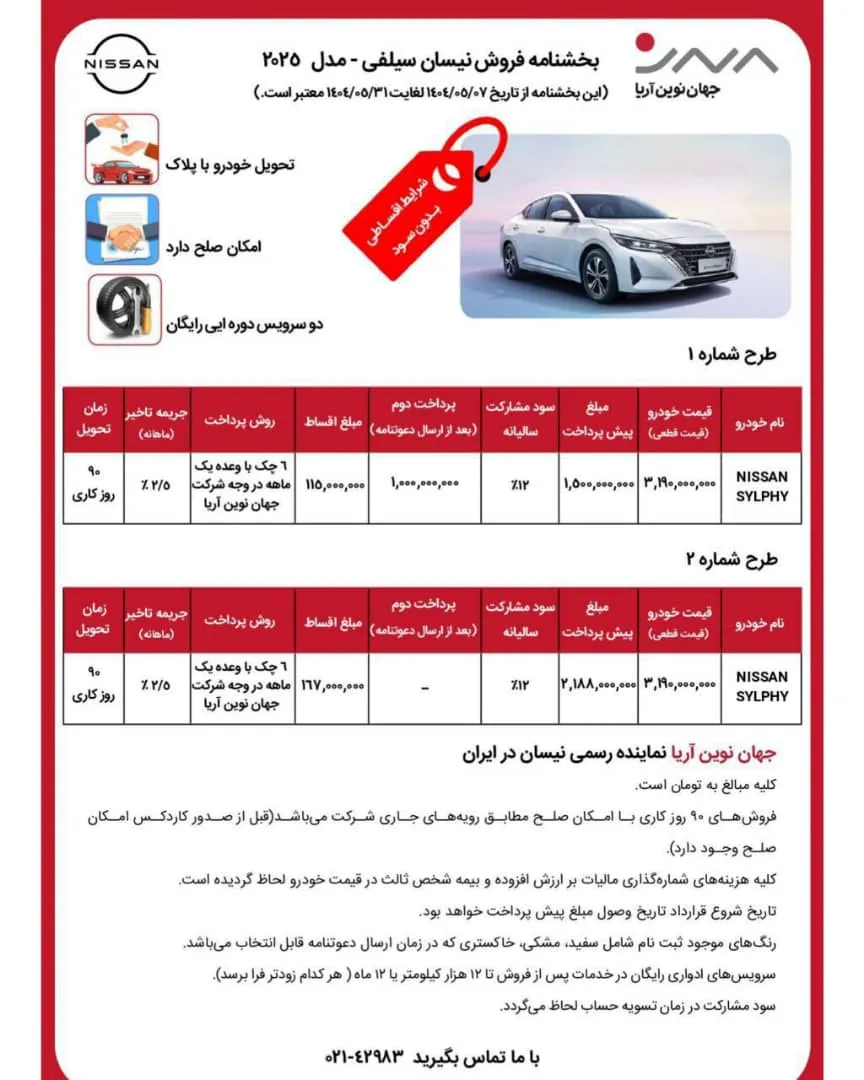 شرایط فروش نیسان سیلفی در مرداد 1404