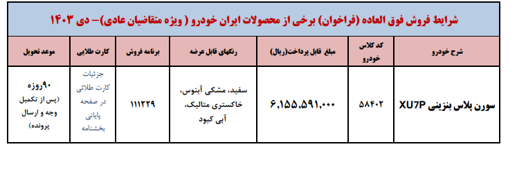 فروش ویژه ایران خودرو-سورن پلاس