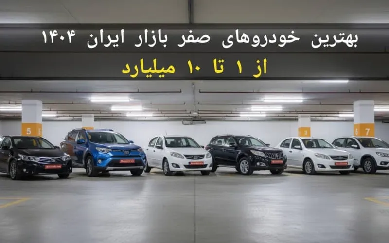 بهترین خودروهای صفر کیلومتر ایران 1404: از 1 تا 10 میلیارد 