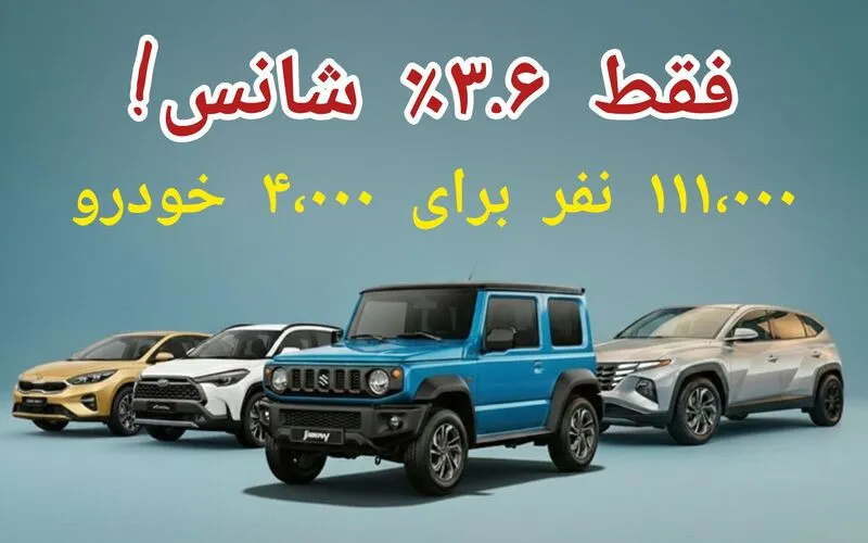 آمار نهایی سامانه خودروهای وارداتی آذر ۱۴۰۴ ؛ ۱۱۱ هزار متقاضی برای فقط ۴ هزار خودرو